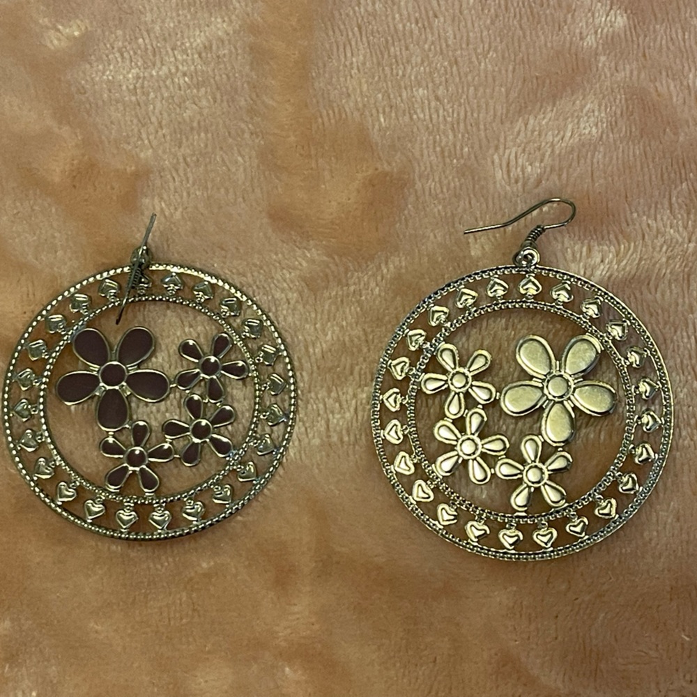 Flower Hoop Earrings